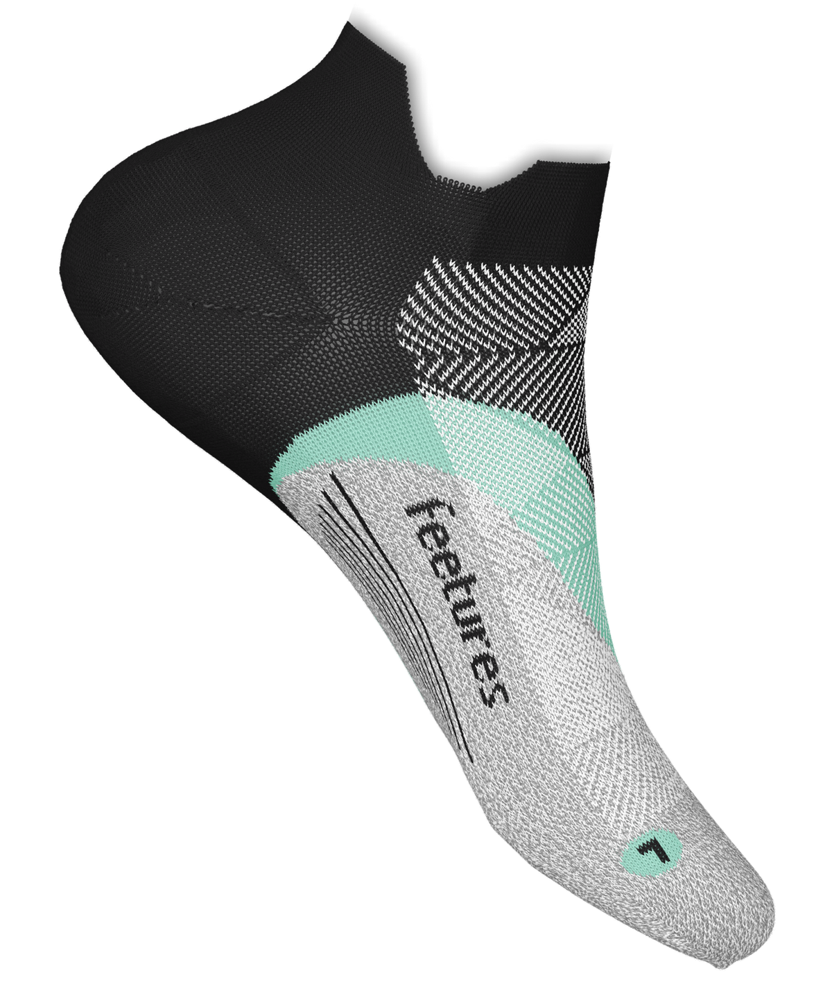 E50-MINTCHIP Feetures Elite Light Cushion No Show Tab Compression Ankle Socks