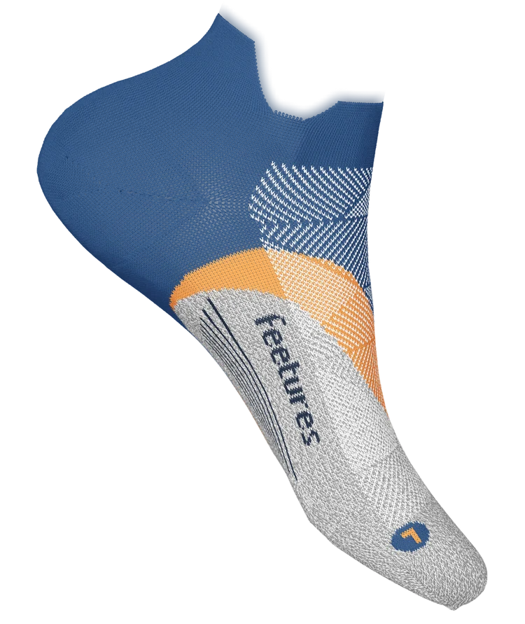 E50-RALLYBLU Feetures Elite Light Cushion No Show Tab Compression Ankle Socks