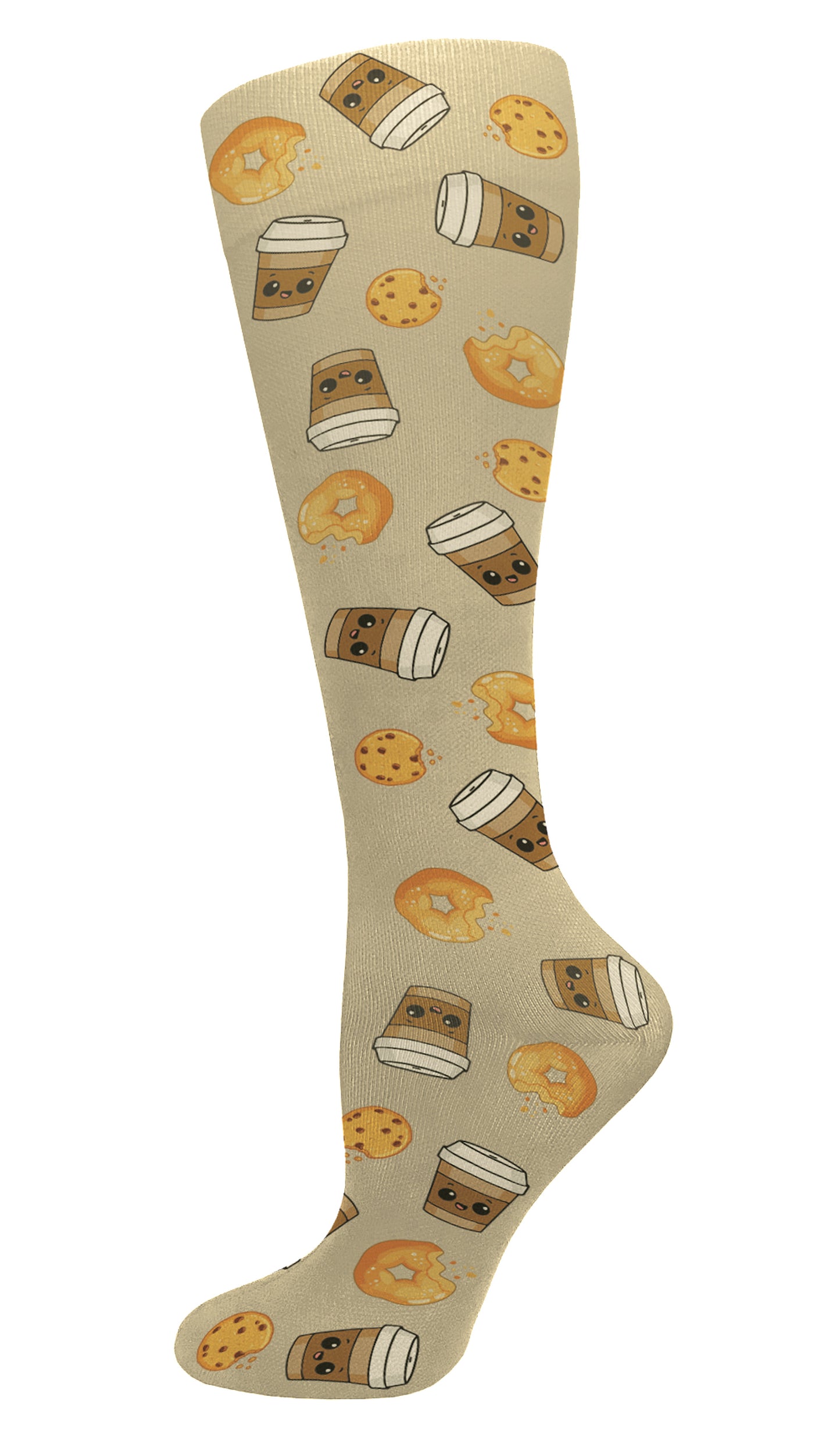 387-COF - 12" Soft Comfort Compression Socks - Coffee