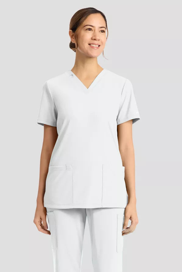 CK832 2-Pocket V-Neck Top