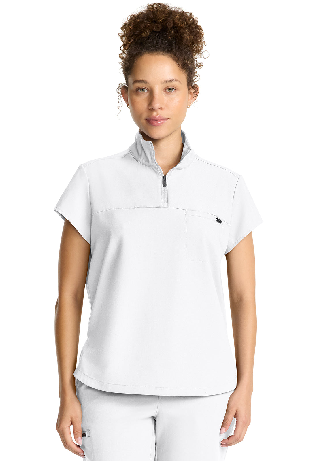 HH752 Partial Zip Stand Collar Top