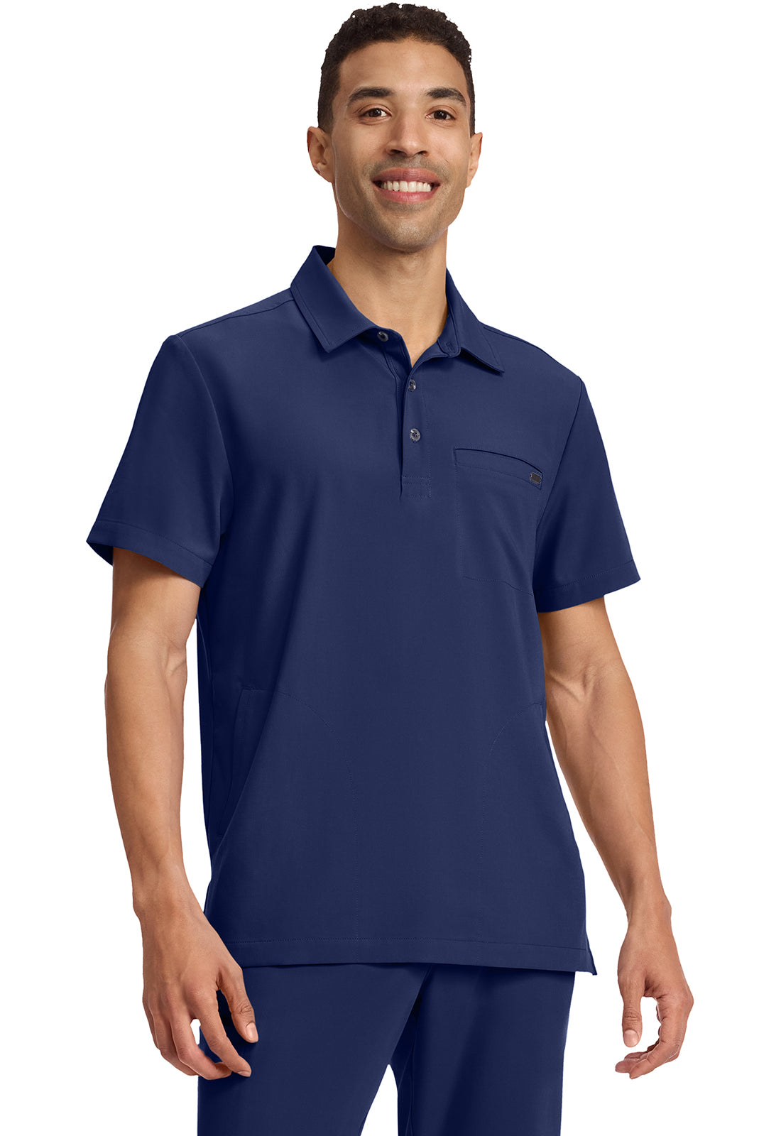 HH759-Men's 3-Pocket Polo Collar Scrub Top