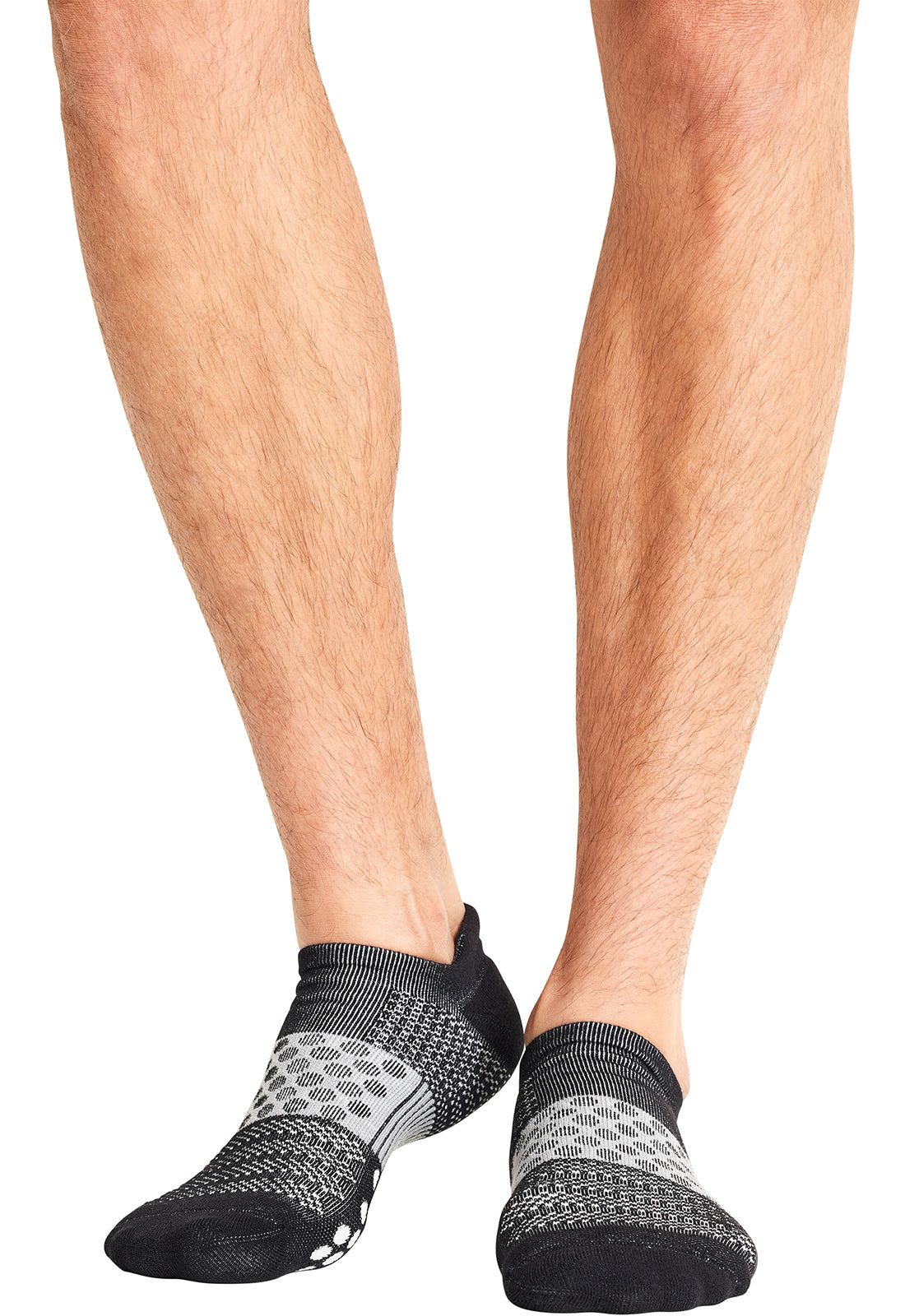 HUSTLE-BKGW - Athletic Compression Ankle Socks - Black/Grey/White