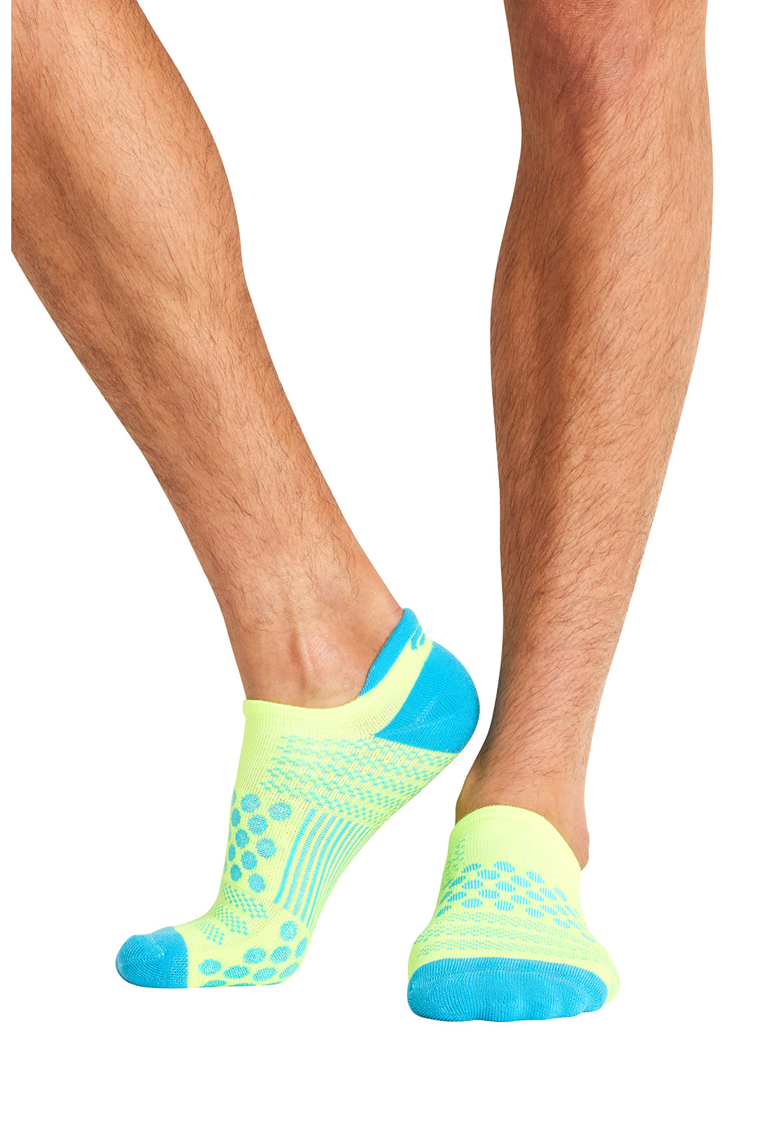 HUSTLE-HYTQ - Athletic Compression Ankle Socks - Hyper Yellow/Turquoise