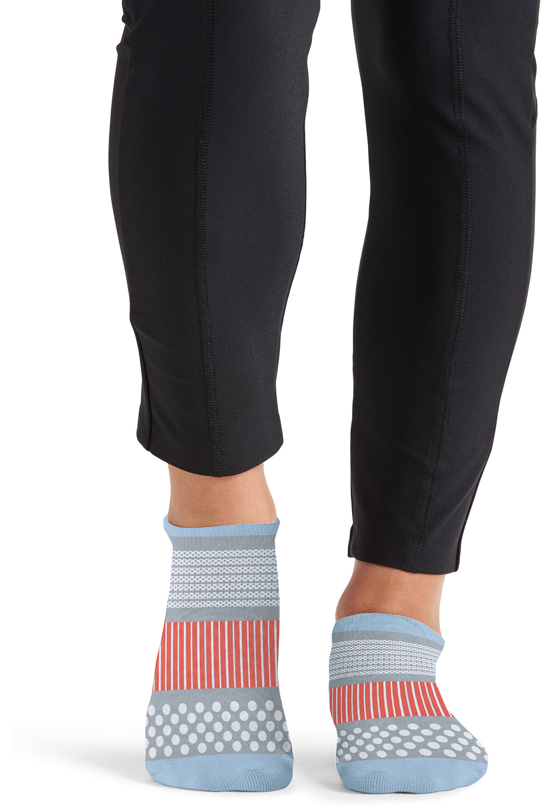 HUSTLE-SBWV - Athletic Compression Ankle Socks - Blue/White/Vivid Orange