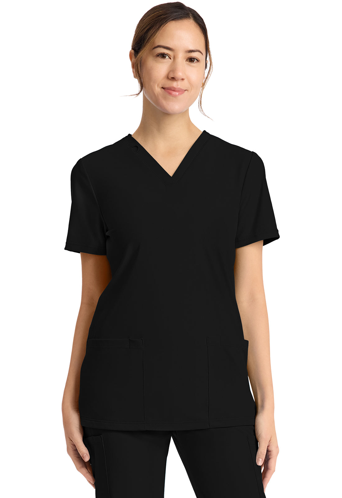 CK832 2-Pocket V-Neck Top