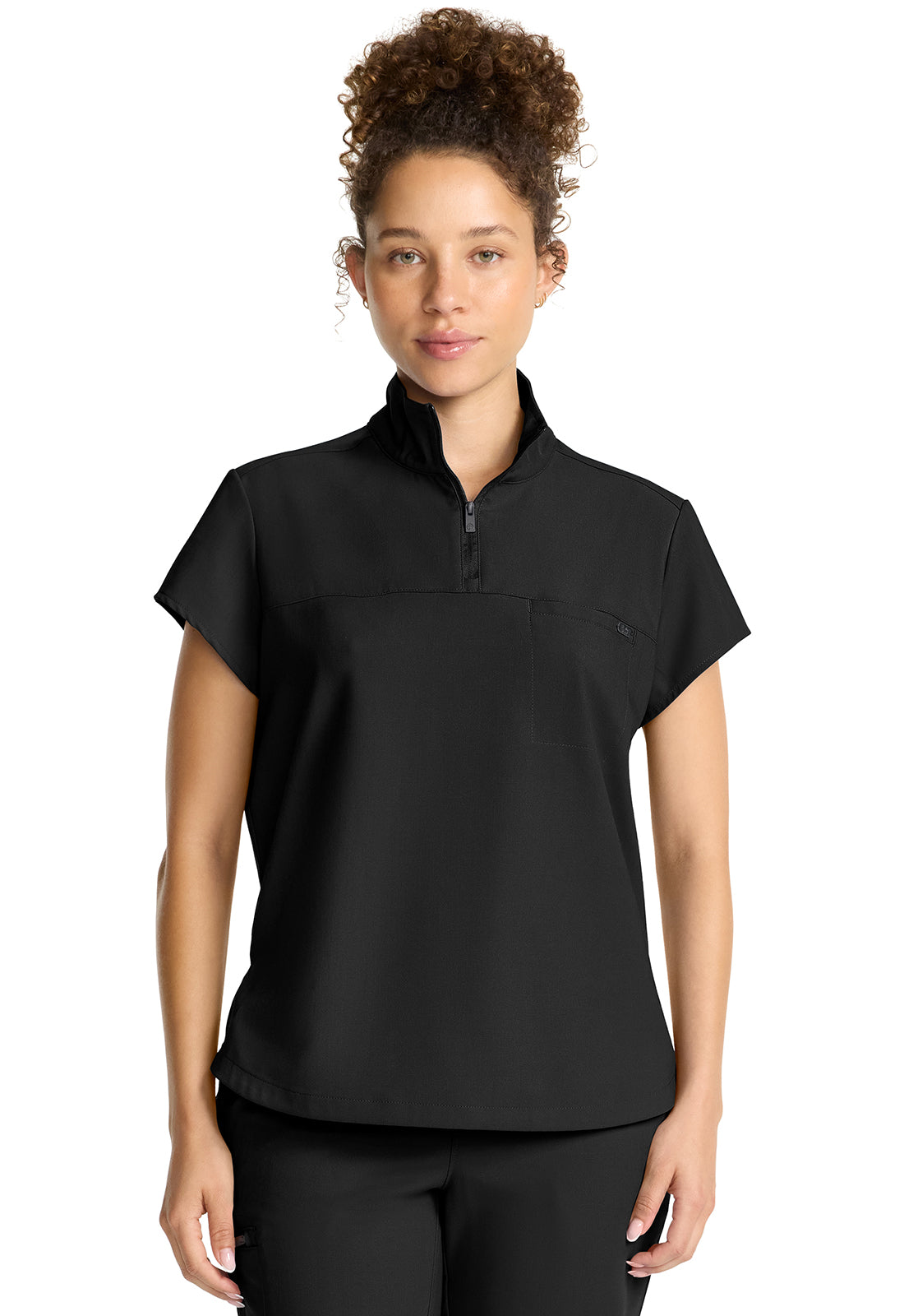 HH752 Partial Zip Stand Collar Top