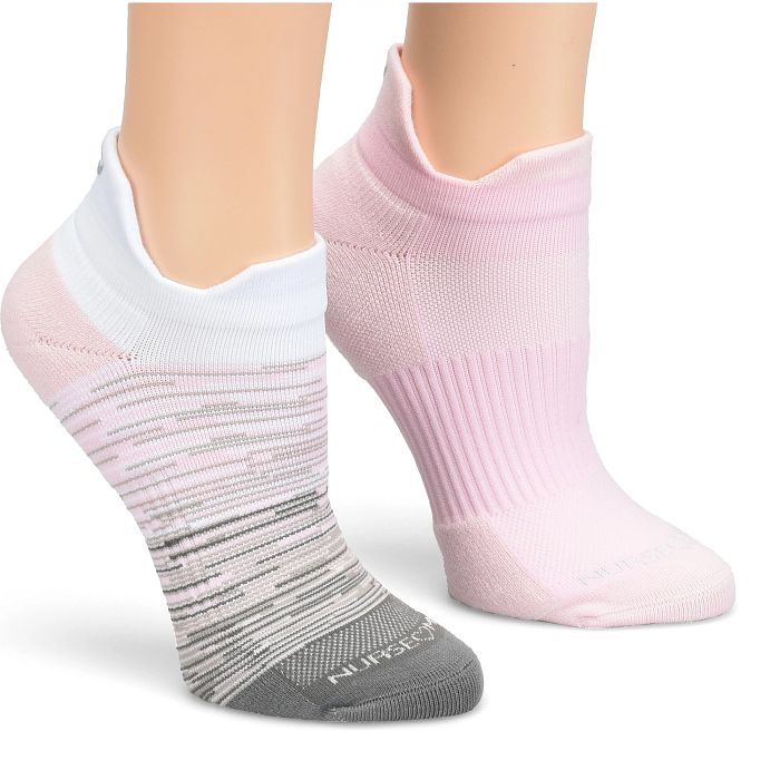 Active Stride Anklets 2pk - Grey/Pink