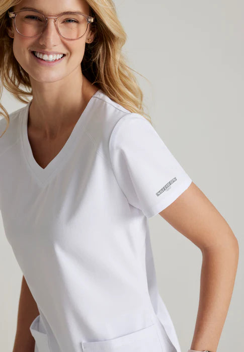 SK101 - Breeze 3-Pocket Curved V-Neck Scrub Top