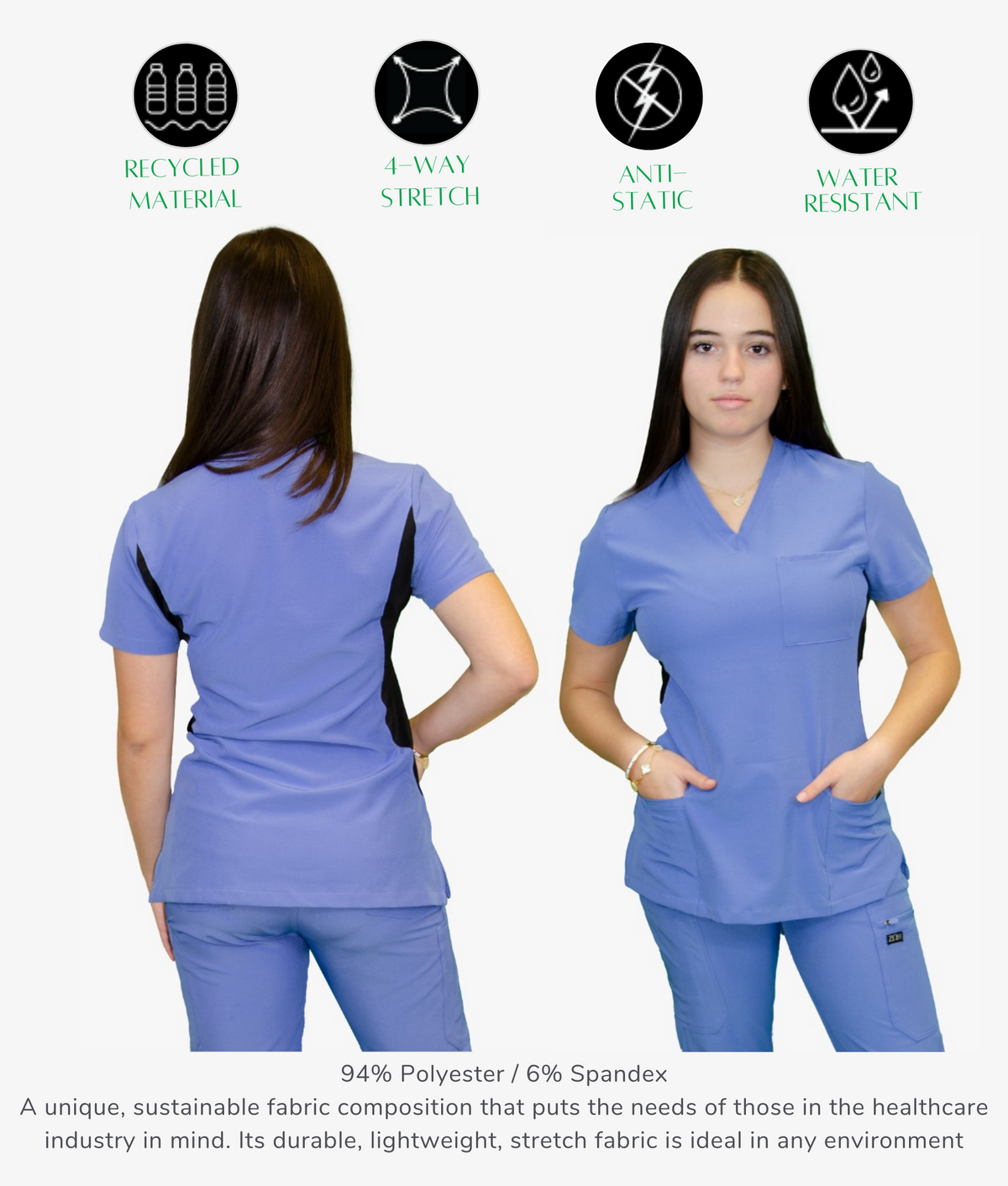 7235 - Women's Contrast Scrub Top