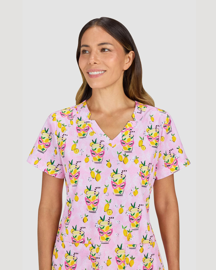 1136PR - koi 2-Pocket Stretch Print Top