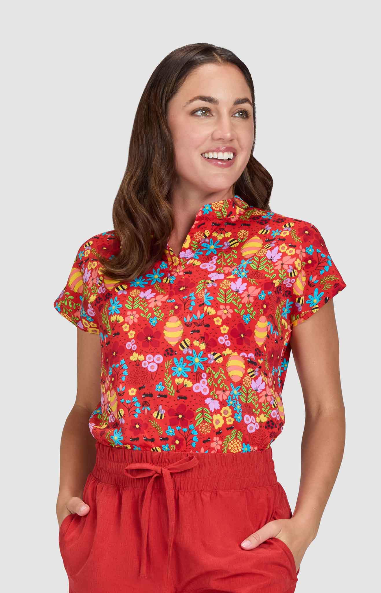 1093PR - koi Ari Print Top