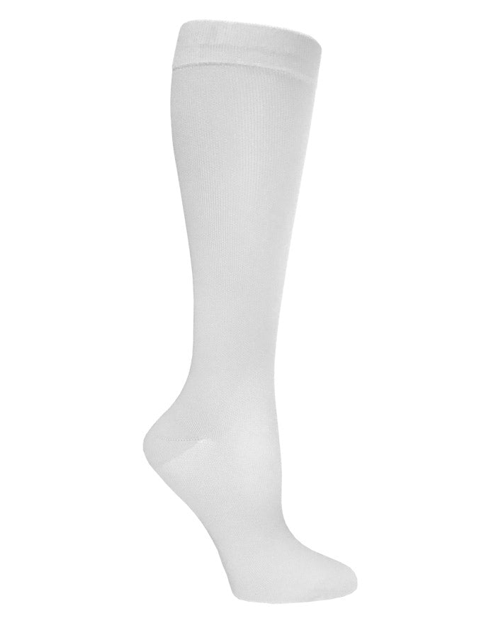 386-WHT - 12" Knit Compression Socks - White