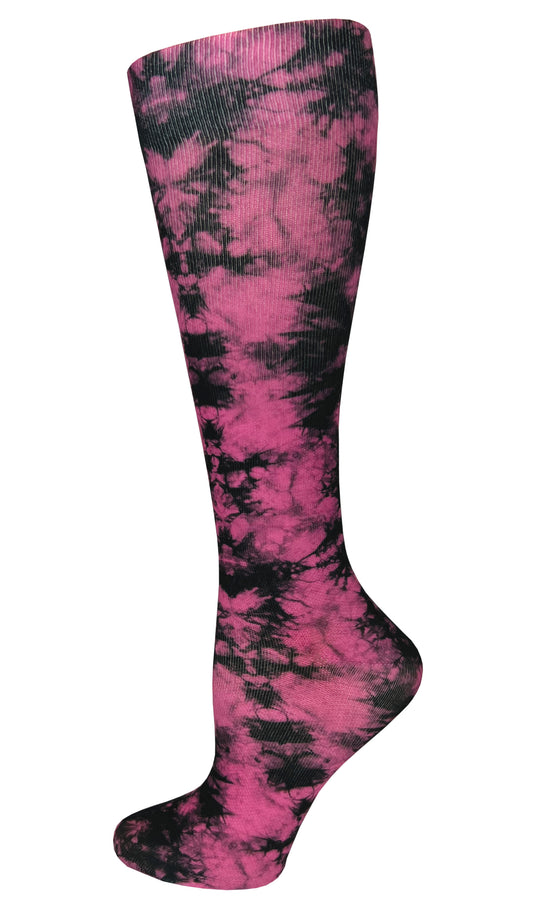 387-PSP - 12" Soft Comfort Compression Socks - Pink Splatter