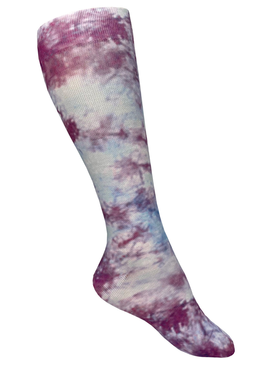 387T-CHB - 12" Soft Comfort Compression Socks - Tie Dye Cherry Blossom