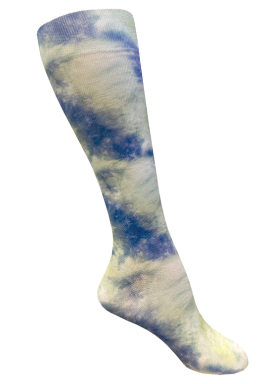 387T-TPR - 12" Soft Comfort Compression Socks - Tie Dye Tropical Reef