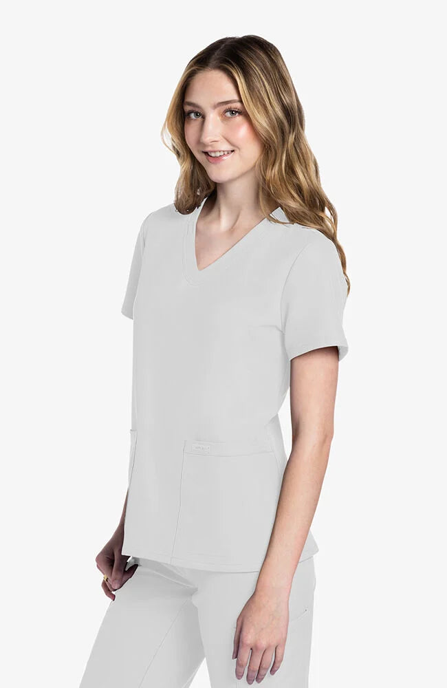 CK953A Women's Rounded V-Neck Scrub Top