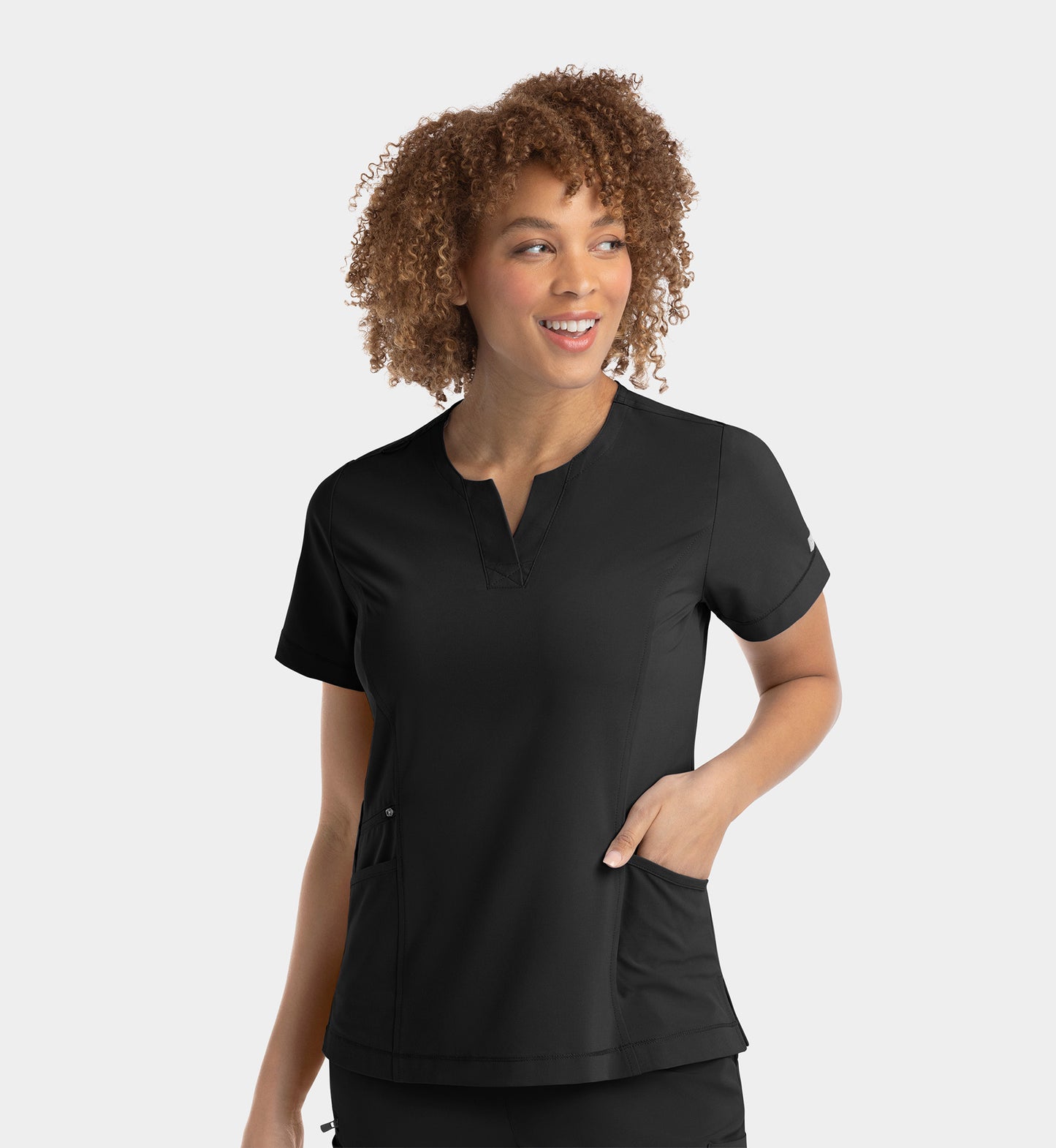 4802 - Women's Notched Crew Neck Top