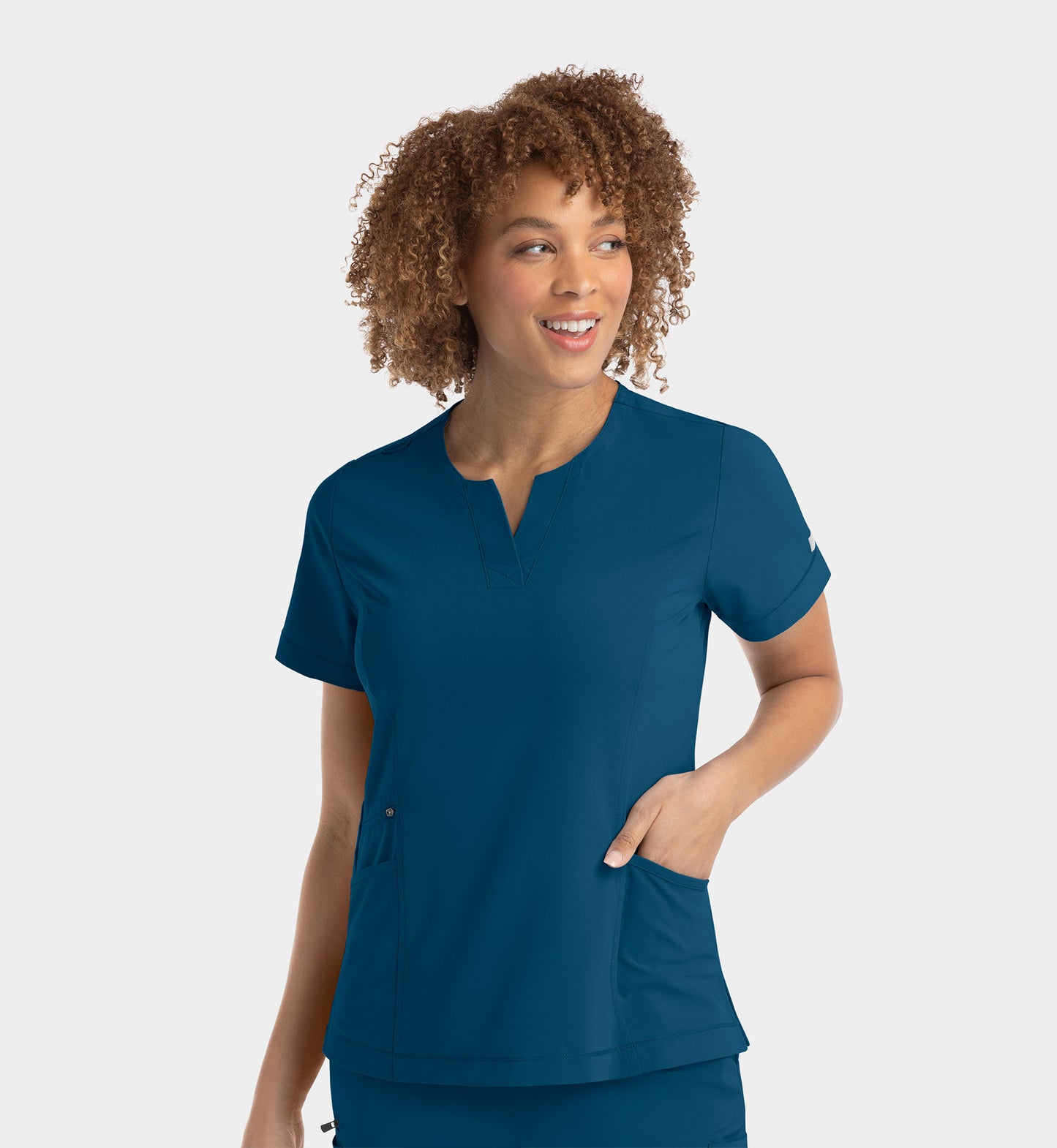 4802 - Women's Notched Crew Neck Top