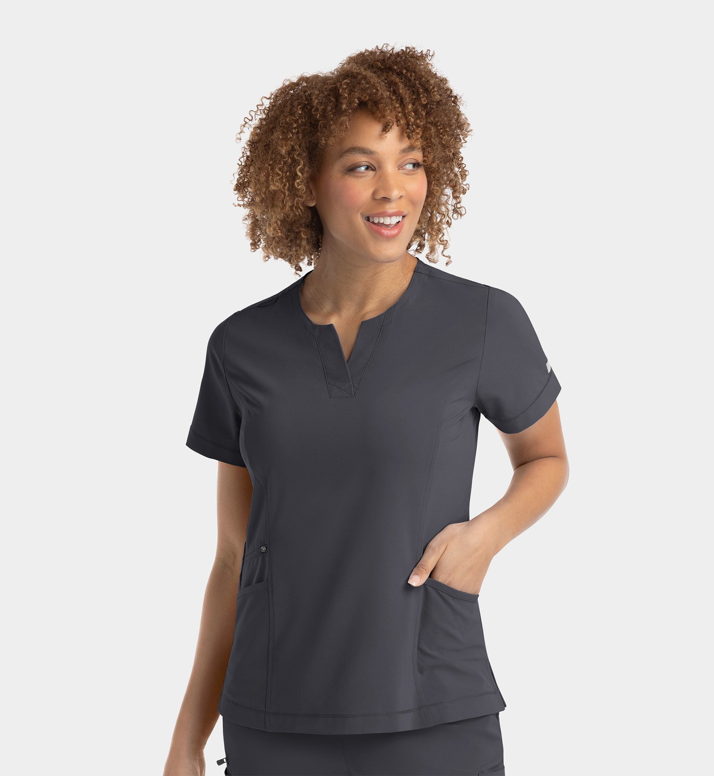4802 - Women's Notched Crew Neck Top