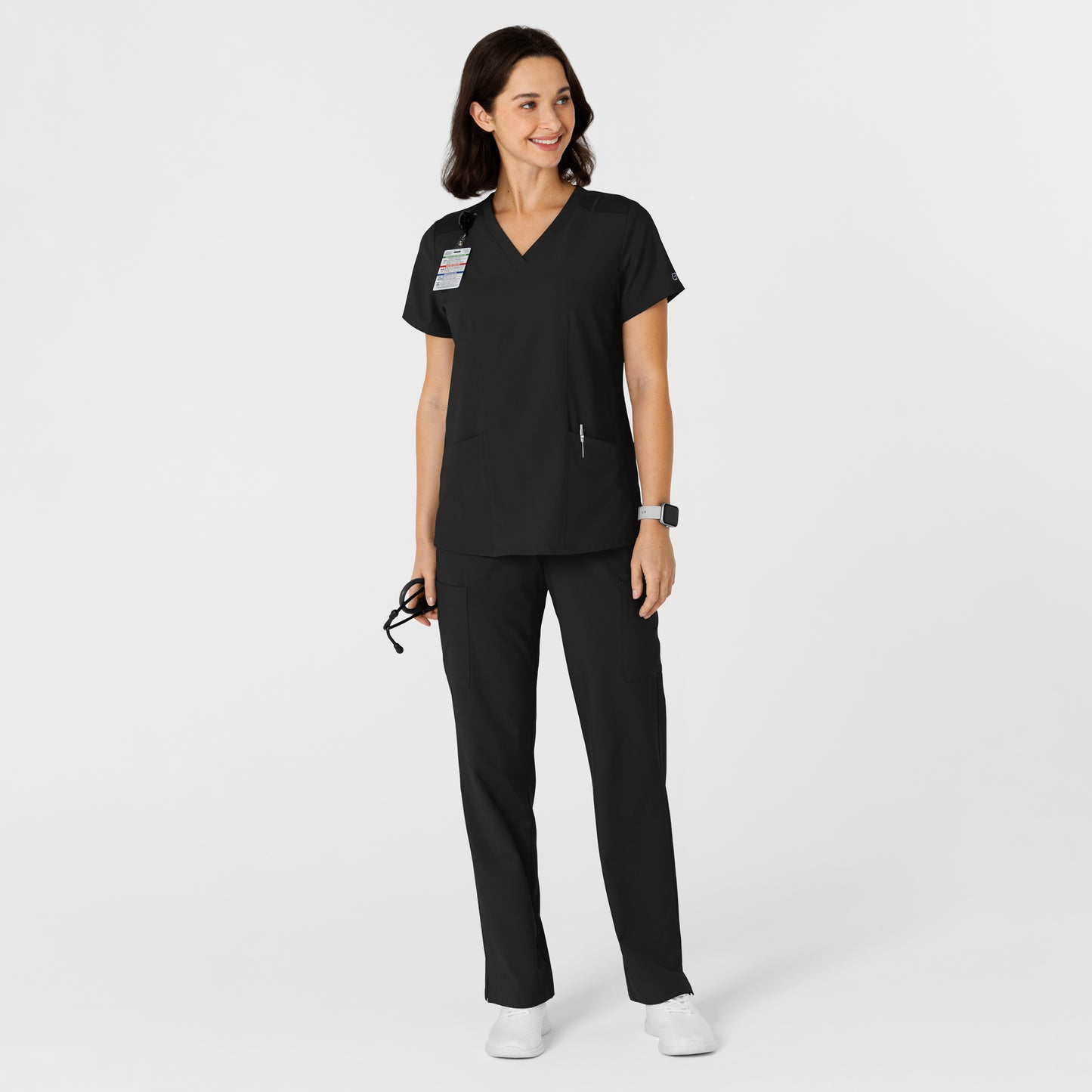 6145 - Women's Flex-N-Reach Side Panel V-Neck Scrub Top