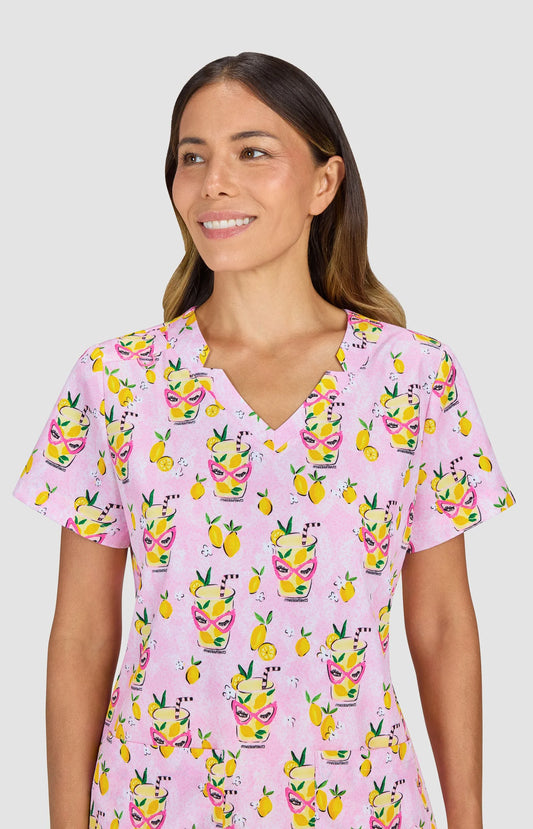 1136PR - koi 2-Pocket Stretch Print Top