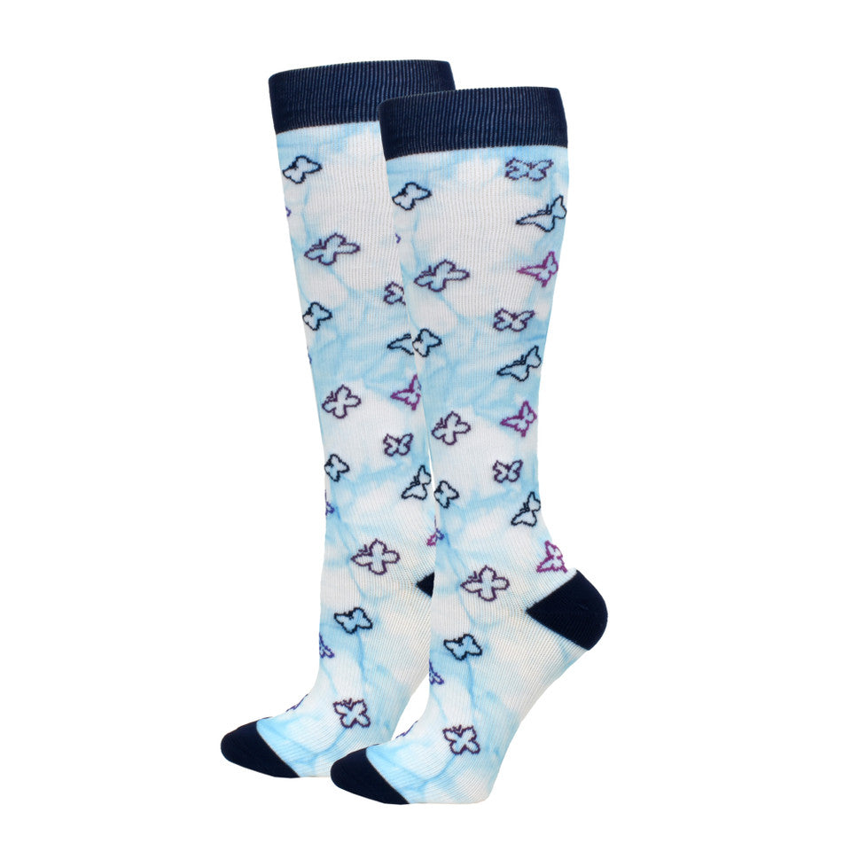 92105 - Tie Dye Premium Butterflies Fashion Compression Sock
