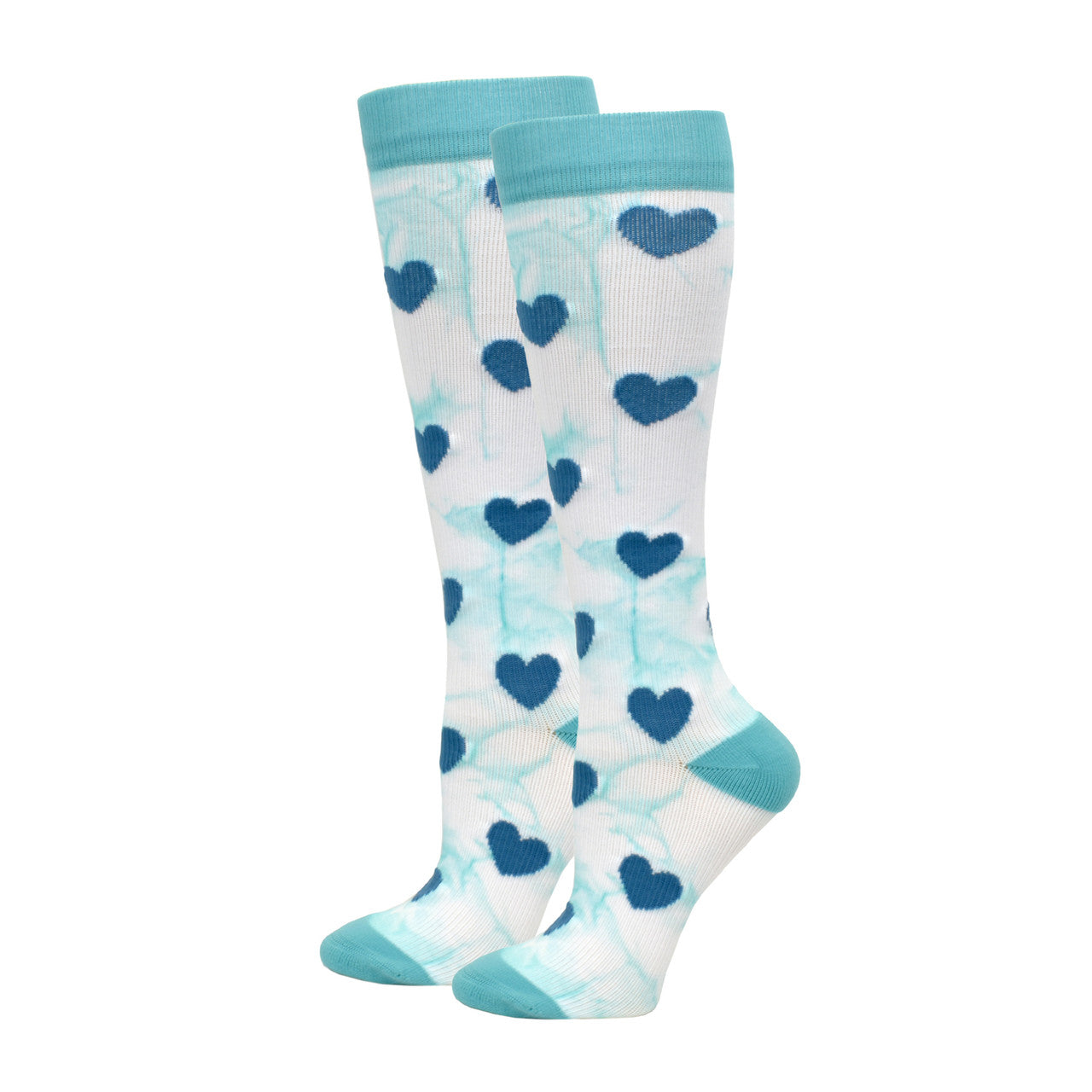 92107 - Tie Dye Premium Hearts XL Fashion Compression Sock