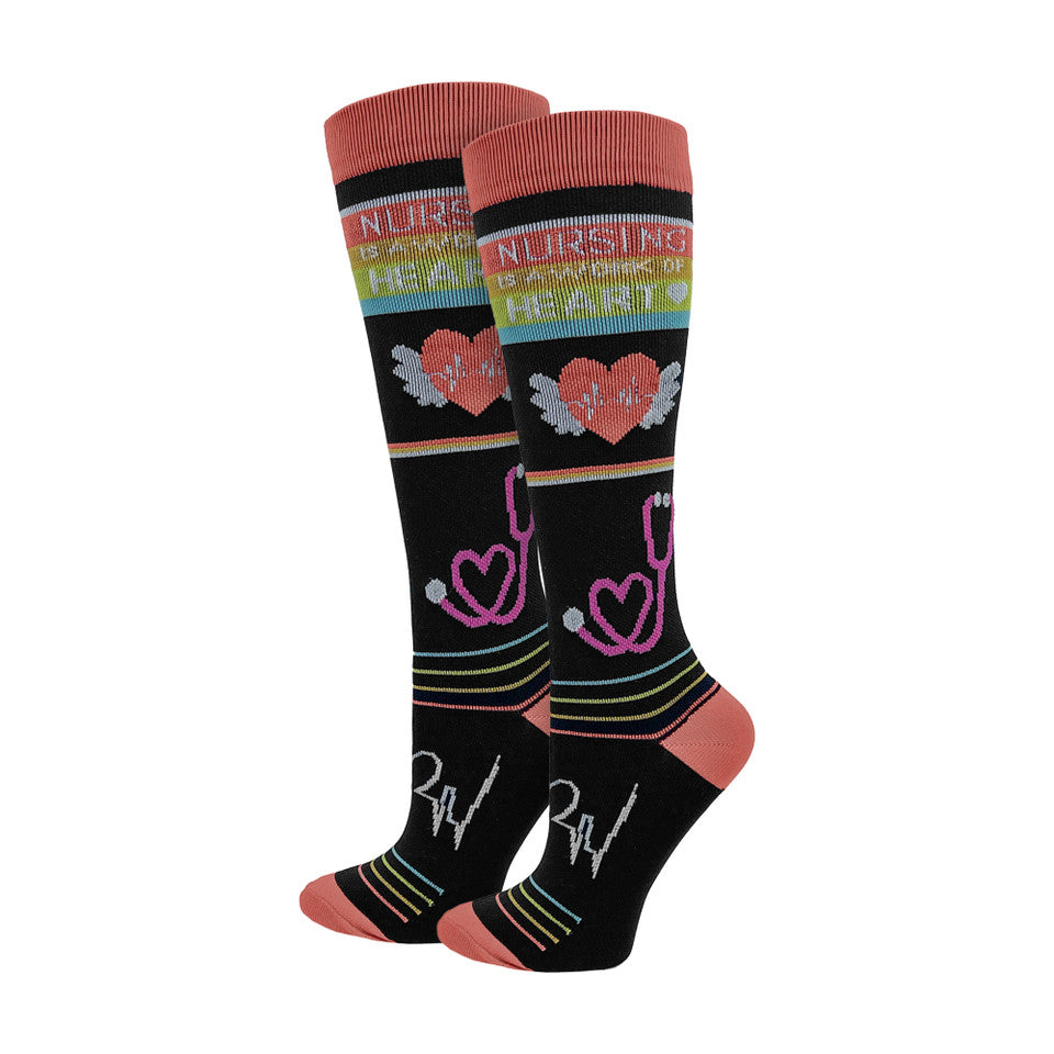 92307- Nursing Work of Heart Fashion Compression Sock