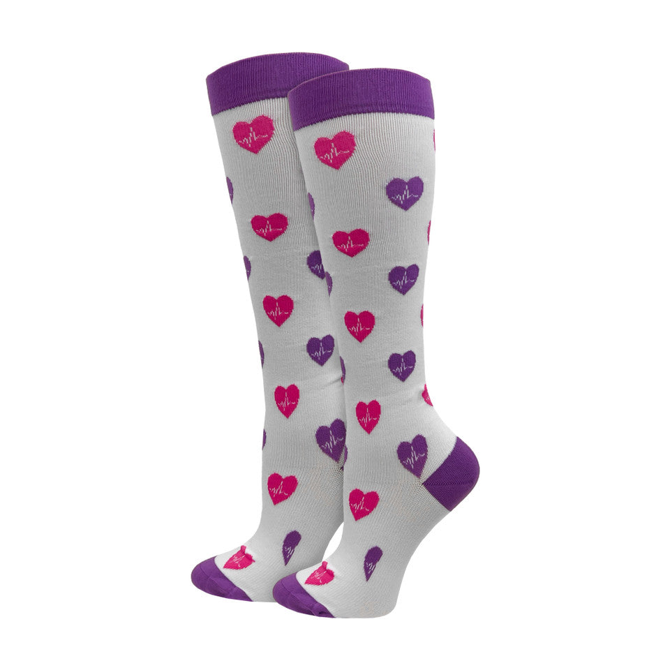 92334 - EKG Hearts Compression Sock