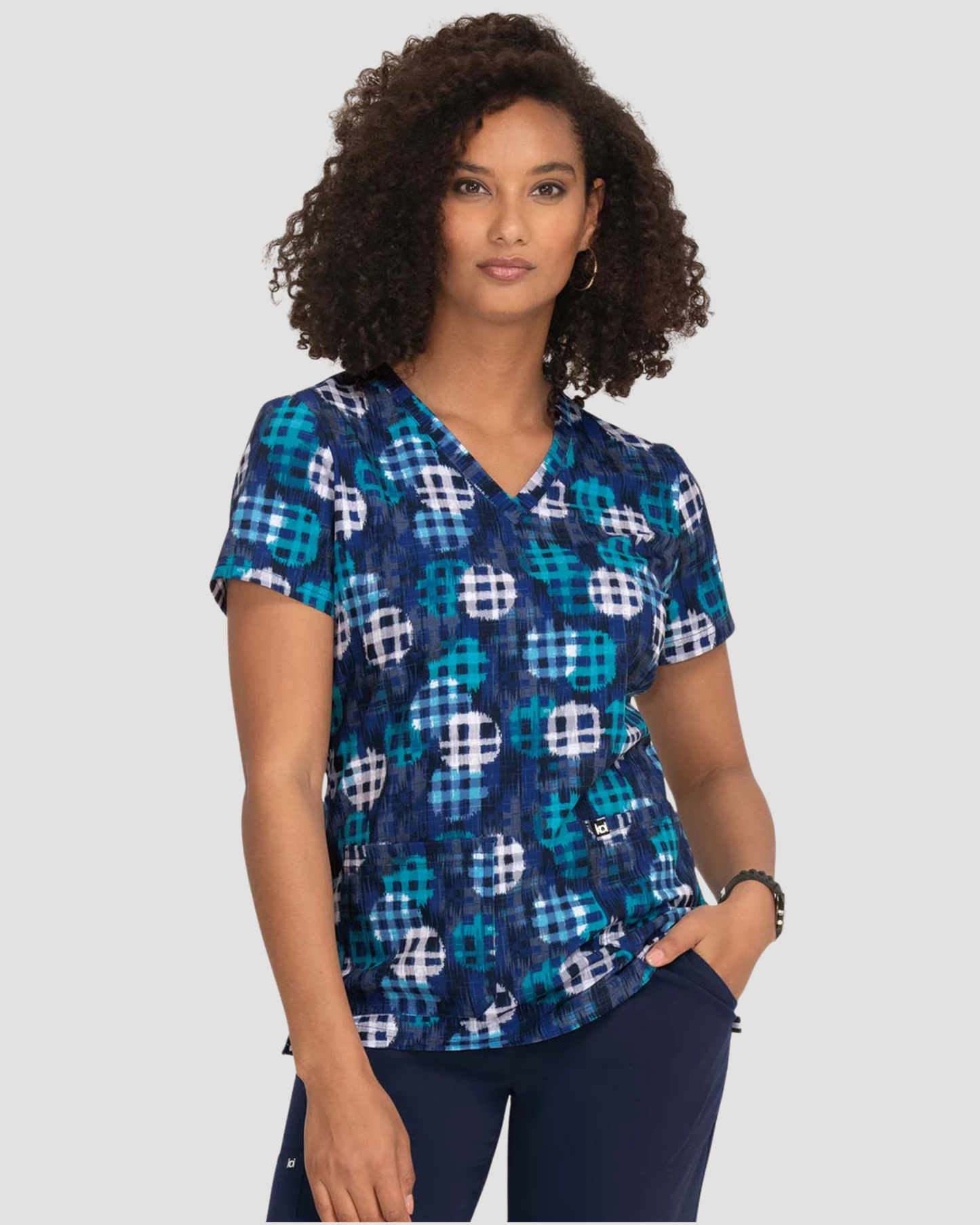 1029PR - koi 2-Pocket Print Scrub Top