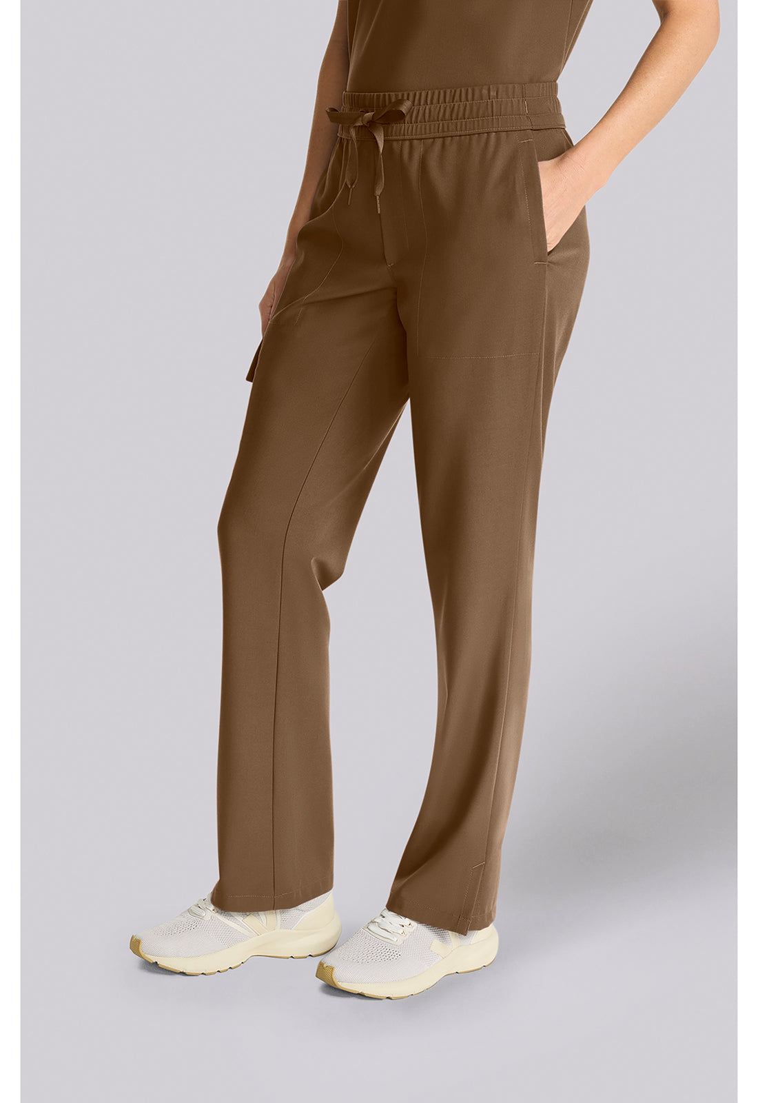 HH153 - Mid Rise Drawstring Straight Leg Women's Pants