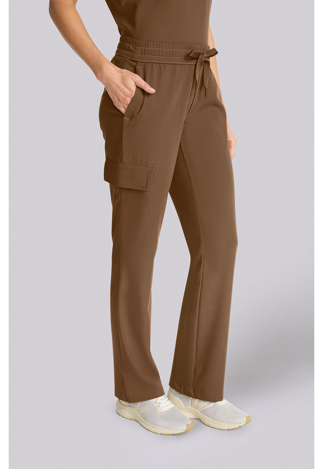 HH153 - Mid Rise Drawstring Straight Leg Women's Pants