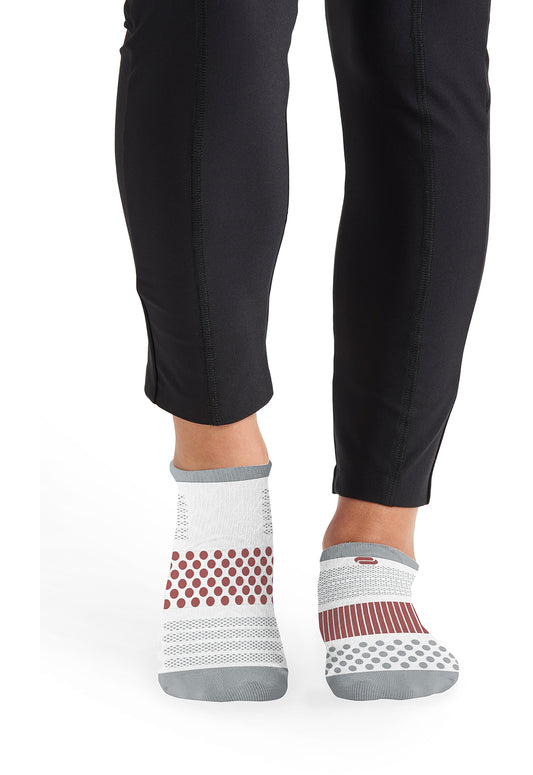 HUSTLE-VPFB - Athletic Compression Ankle Socks - Vapor/Firebird Red