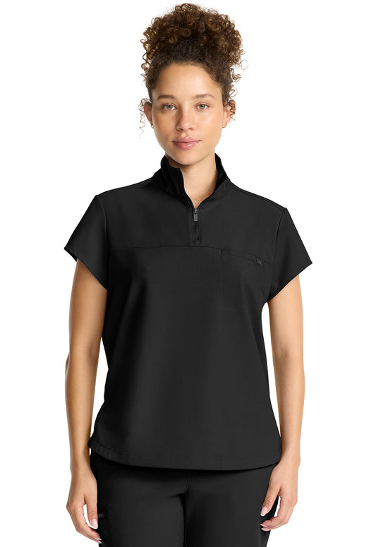 HH752 Partial Zip Stand Collar Top