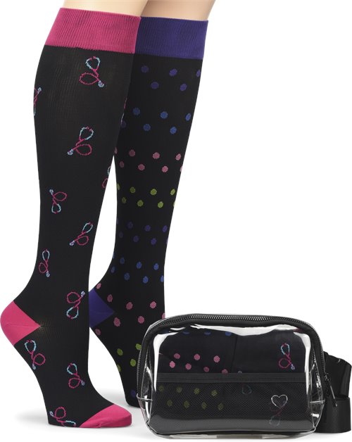Compression 2 Pair with Stadium Pack-Black