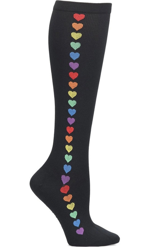 NA0049299 - Rainbow Hearts Nurse Mates Compression Socks