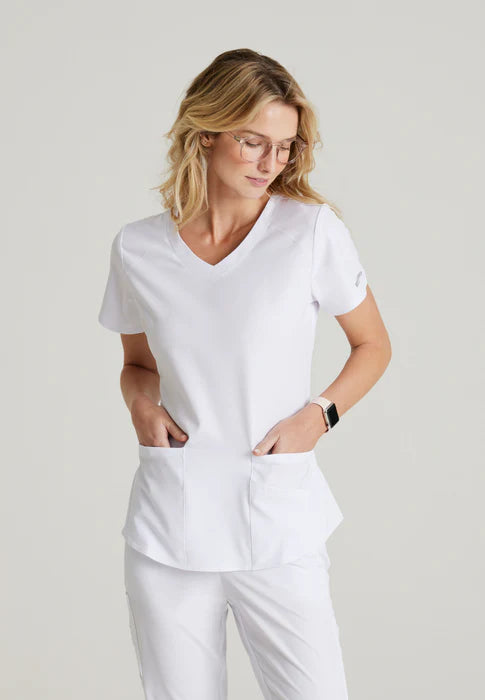 SK101 - Breeze 3-Pocket Curved V-Neck Scrub Top