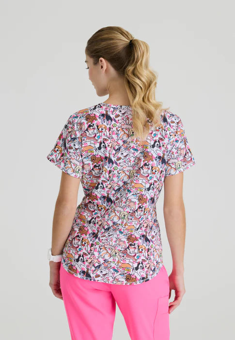 SKT021 - Essence V-Neck Animal Print Top