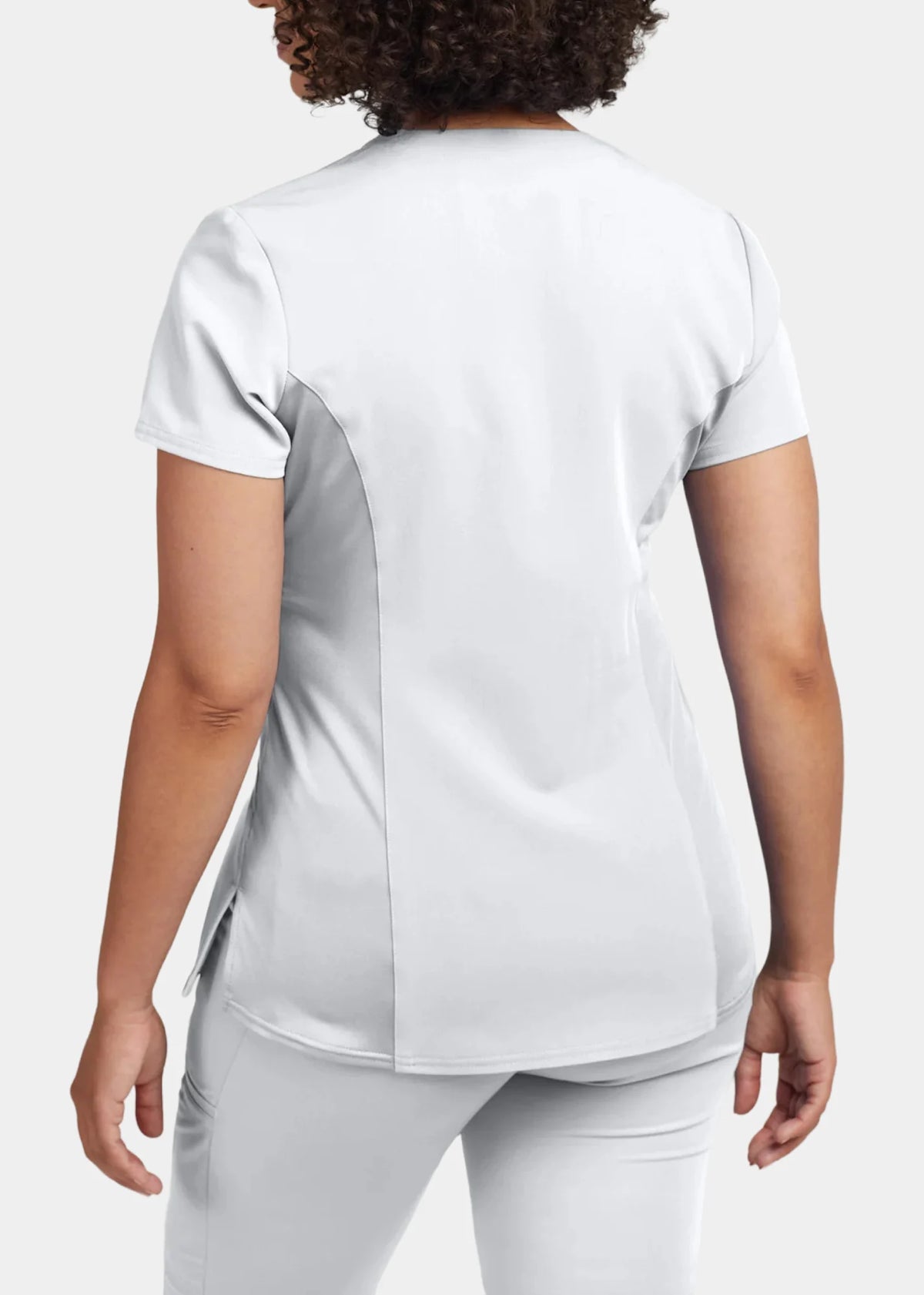 White Cross 3 Pocket Jersey Knit Panels V-neck Top