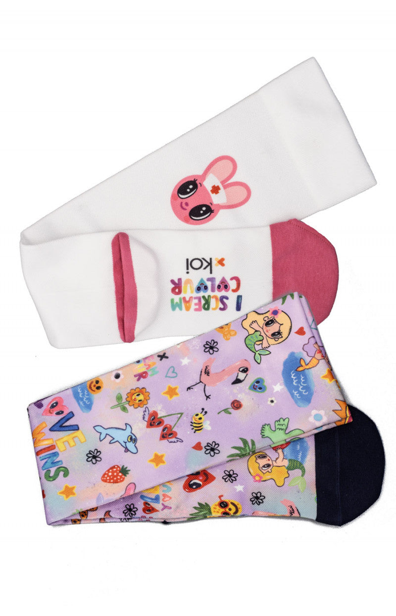 A122A - Sublimation Socks 2-pk Liddle Bunny
