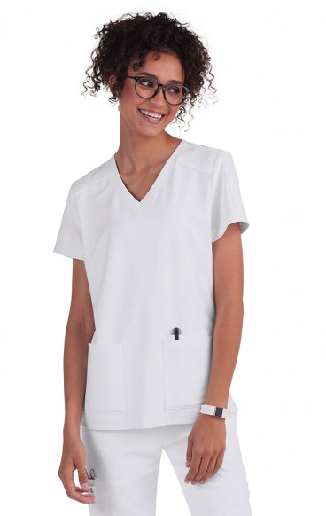 C101 Cureology Cardi Modern 2 Pocket V-Neck Top by koi