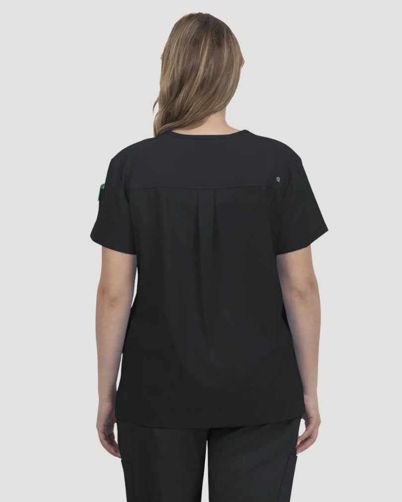 C101 Cureology Cardi Modern 2 Pocket V-Neck Top by koi