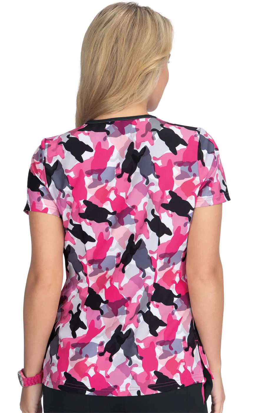 F100PR - koi 2-Pocket Print Scrub Top