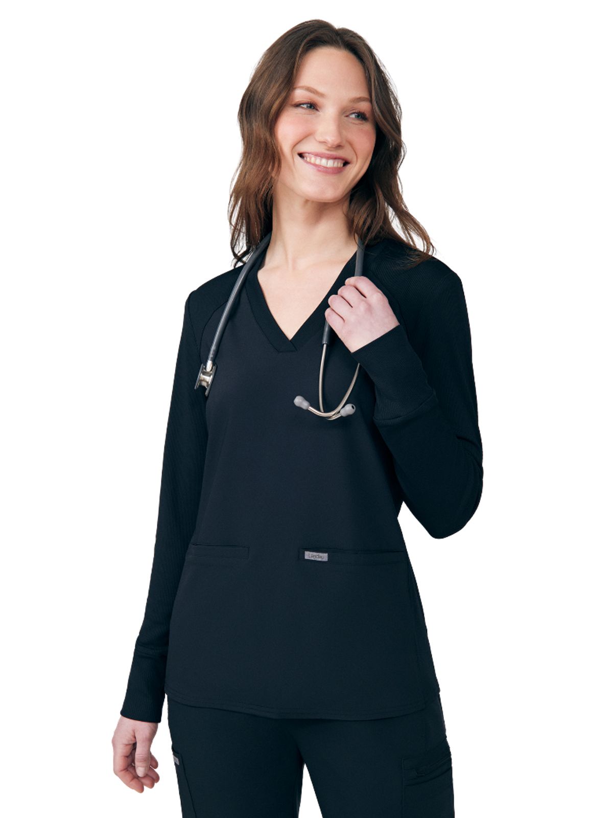 LT125 Women's Two-Pocket V-Neck Scrub Top