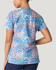 618 - Mosaic Garden Printed V-Neck Top