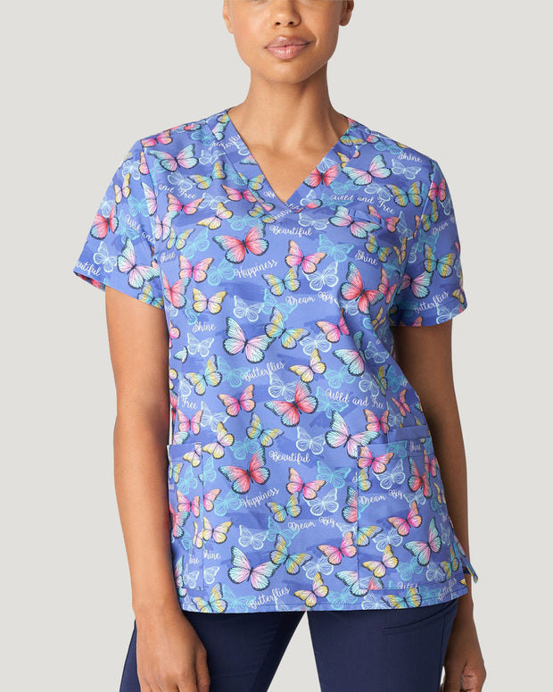 618 - Wild and Free Printed V-Neck Top