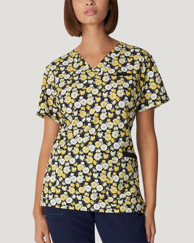 618 - Sunshiny Day Printed V-Neck Top