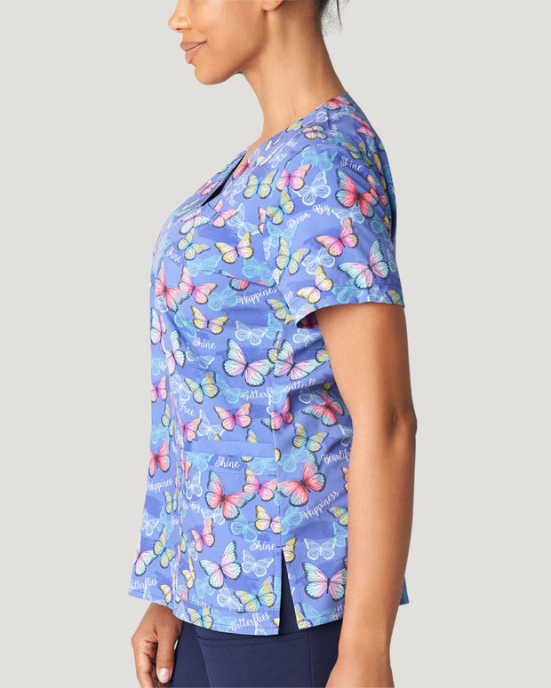 618 - Wild and Free Printed V-Neck Top