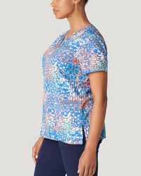 618 - Mosaic Garden Printed V-Neck Top